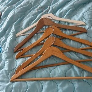 Set of Wooden and White Hangers
